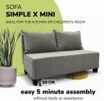 Sofa Meb & Podrez Dvivietis i&scaron;skleidžiamas sofos Simple X Mini, Podrez, &scaron;viesiai pilkos spalvos