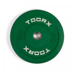 Weight plate TOORX Bumper Plate Challenge, žalias, 50 mm, 10 kg