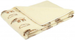 Merino vilnos antklodė, 220x200 cm, kreminė su avių motyvu, dvisluoksnė, dvipusė, natūralus temperatūros reguliavimas, kvėpuojanti ir hipoalerginė, &scaron;ilta vilnonė patalynė