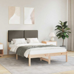Lova Lovo rėmas su apmu&scaron;tu galvūgaliu Taupe 135 x 190 cm