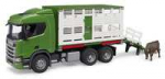 Bruder Vehicle Scania Super 560R Container with a cow figure
