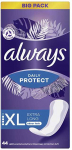 Always Daily Protect Extra Long Odour Lock Įklotas 44ml kelnaitės ir įklotai po gimdymo Moterims