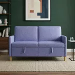 Sofa su saugojimo vieta Džinsinės mėlynos 152 x 78 x 87 cm