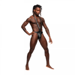 Male Power Leather Series Adjustable Full Body Sling Juodas One Size