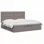 Otmana lova su matracsu ir LED Taupe 200 x 200 cm Audinys