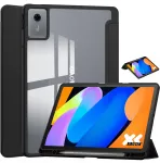 Plan&scaron;etinio kompiuterio dėklas Strado-Tech Dėklas CrystalClear skirtas Lenovo Idea Tab 11 2025 &ndash; su stovu ir vieta ra&scaron;ikliui
