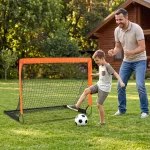 Koduva 2 vaiki&scaron;kų futbolo vartų rinkinys, stiklo pluo&scaron;to strypai, oranžinė, 120 x 96 x 96 cm