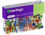 Rinkinys biurowy spinacze klipy pinezki mix kolor&oacute;w, 1szt. Berlingo, 250 vnt w opakowaniu