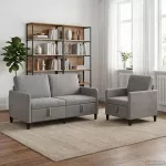 Sofa Sofos komplektas su saugojimu 2 vnt. &Scaron;viesiai pilka Poliesteris
