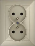 Plastrol Dvigubas įleidžiamas lizdas su įžeminimu, 2x2p+uz, 16A, 250V