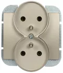 Plastrol Lizdas wtyczkowe podw&oacute;jne -onyx- p/t 2x2p+su 16a ,250v do systemu ramkowego, satyna