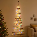 Kabančios Kalėdų eglutės su žaisliukais 150 cm 80 LED