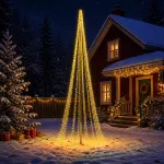 LED Kalėdų medis 485 cm 3000 LED &Scaron;ilta balta Plienas Juoda