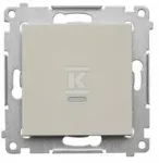 Kontakt-Simon Simon 54 Vienpolis jungiklis su LED ap&scaron;vietimu (modulis), spartieji jungčiai, ka&scaron;myro spalvos (DW1L.01/42)