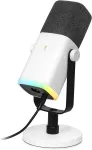 FIFINE dinaminis USB XLR mikrofonas žaidimams ir podcast, RGB, balta, MI13