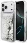 Dėklas Guess Liquid Glitter 4G Charms do iPhone 18 Pro Max / 17 Pro Max sidabrinė