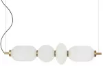 Pakabinamas &scaron;viestuvas Lampa wisząca Italux Żyrandol kulisty Nico PND-8545-4H-AB-WH LED 18W 3000K balta