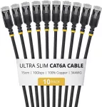 StarTech Kabelis sieciowy juoda 0,15 m Cat6a U/FTP (STP) apvalus (6ASTP34BKS15CM10PK)