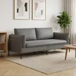 3-Vietis Sofa 3 vietos Tamsiai pilka 222 x 81 x 89 cm Aksomas