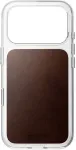 Nomad Skaidrus odinis dėklas, rustinė ruda (Horween) - iPhone 18 Pro/17 Pro