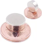Brudazon 10 mini diskiniai magnetai 12 x 5 mm N52 stipriausio lygio neodimio magnetai itin stiprūs magnetai modelių gamybai, nuotraukoms, lentoms, skelbimų lentoms, &scaron;aldytuvams, rankdarbiams, itin stiprus magnetinis diskas
