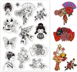 Ph pandahall oriental elementų silikoninis antspaudas kortelių gamybai skaidrus antspaudas kini&scaron;ko stiliaus su moters motyvu guminis antspaudas nuotraukų scrapbooking'ui tapybos amatams