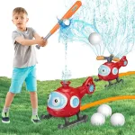 Vandens purk&scaron;tuvas, 2-in-1 lauko lėktuvo formos purk&scaron;tuvas ir t ball rinkinys vaikams, pur&scaron;kia iki 2,4 m auk&scaron;čio su 2 purk&scaron;tukų galvutėmis, 360&deg; apskritas pur&scaron;kimas berniukams ir mergaitėms