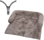 Nyescasa &scaron;uns lova dideliems ir mažiems &scaron;unims, sofos apsauga, pliu&scaron;inė, pūkuota, kvėpuojanti katės lova, &scaron;ilta žiemą, patvari &scaron;uns sofa, skalbiama, neslystanti &scaron;uns pagalvėlė (m apytiksl. 90 x 90 x 20 cm, chaki)
