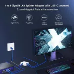 &Scaron;akotuvas Gigabit Ethernet skirstytuvas 1x4, 1000mbps tinklo stiprintuvas