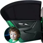 Automobilio &scaron;oninio lango skėtis nuo saulės, 2 vnt. automobilio saulės uždangalai vaikams, universalus saulės skydelis automobilio tinklelis, automobilis &scaron;oniniams langams, tinklinė medžiaga apsaugo keleivius, kūdikius, vaikus ir naminius gyvūnus, 12 ...
