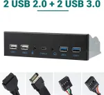 Priekinis skydelis su Usb 3.0, 2x Usb 2.0, Audio, Mic, Usb-c