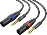 Jack 6,35 mm į Xlr Male 3 kontaktų audio kabelis 1 m, 2 vnt.