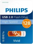 Philips Vivid Edition didelės spartos 2.0 Usb atmintinė 128gb su pasukamu dangteliu, skirta Pc, ne&scaron;iojamam kompiuteriui, kompiuterio duomenų saugyklai, skaitymo greitis iki 25mb/s