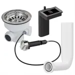 Aquade sietelio krep&scaron;elio ventilis 114 mm &ndash; sietelio krep&scaron;elio kriauklė &ndash; sifono kriauklės rinkinys virtuvei &ndash; kriauklės nutekėjimas &ndash; modelis: bowden trosas + nutekėjimo perpildymas