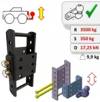 Adapterio plok&scaron;tė auk&scaron;čio reguliavimui, kablio rutulio keitimas Renault Master 10