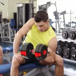 Reguliuojamas hantelių rinkinys 10 kg, a&scaron;tuonkampio formos hanteliai 2 viename hantelių ir &scaron;tangos rinkinys su jungiamąja detale, be ratukų, skirtas jėgos sportui, fitnesui, namų sporto salei