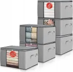 6x Gomaihe dėklai drabužiams, dėžės, spintos organizatorius, 60l talpos