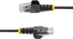 &Scaron;akotuvas Startech.com 3m cat6 kabelis - plonas cat6 pataisos kabelis - juodas - be užkabinimo rj45 jungtys - gigabitinis eterneto kabelis - 28 awg