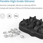 Silikoninė formelė 3d kaukolės formos ledo kubeliams