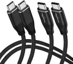 Twozoh 4k usb c kabelis 100 W 4,5 m 2 vnt. pakuotė (&bdquo;viskas viename&ldquo;), usb 3.2 gen 2 x 2 20 gbps duomenų perdavimas pd greitas įkrovimas usb c 3.1 type c kabelis, 4k @ 60 hz vaizdo monitoriaus kabelis
