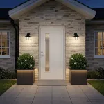 Sodo vazonas su LED 2 vnt. Juoda 30 x 40 x 30 cm Plienas