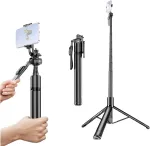 Selfie lazda trikojis, i&scaron;traukiama 3-in-1 aliumininė selfie lazda su belaidžiu nuotolinio valdymo pulteliu, 360&deg; rutuline galvute, patobulintas mobiliojo telefono trikojis vaizdo įra&scaron;ymui, asmenukėms, tiesioginei transliacijai