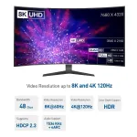 Cable Matters 2 vnt. 8k Hdmi kampinis adapteris (270 laipsnių Hdmi kampas, Hdmi adapteris i&scaron; tėvi&scaron;ko į moteri&scaron;ką) su 8k@60hz ir 4k@120hz palaikymu, juodas