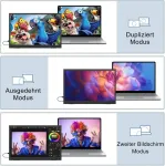 Kyyivwine 15.6 colių 2.5k ne&scaron;iojamas monitorius, 2560 x 1600 ultra plok&scaron;čias hdr ekranas, 100% ntsc, 3:2 ne&scaron;iojamojo kompiuterio ekranas, 500cd usb-c hdmi ne&scaron;iojamas monitorius ne&scaron;iojamiesiems kompiuteriams, kompiuteriams, telefonams, mac, XBOX/ps/sw ...