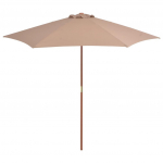 Lauko skėtis nuo saulės su mediniu stulpu, taupe, 270cm