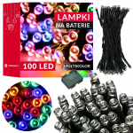 Springos LED girlianda su laikmačiu, 100 diodų, daugiaspalvė, 10,5 m