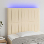 Galvūgalis su LED, kreminės spalvos, 90x5x118/128cm, audinys