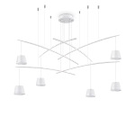 Pakabinamas &scaron;viestuvas 37W suspended lamp with 6 lights FISH, 3000K, baltas