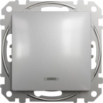 &bdquo;Schneider Electric Sedna Design&ldquo; ap&scaron;viestas 1 polių jungiklis, sidabrinis aliuminis SDD113101L