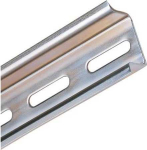 Zevercsslr DIN bėgelis, 15 mm auk&scaron;čio, 5,2 x 25 mm skylė, galvanizuotas, 2000 mm ilgio